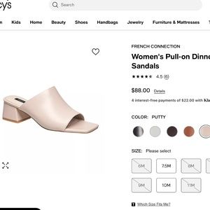 French Connection Women’s Size 7.5 Color Putty